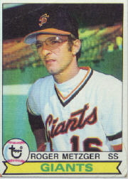 1979 Topps Baseball Cards      167     Roger Metzger DP